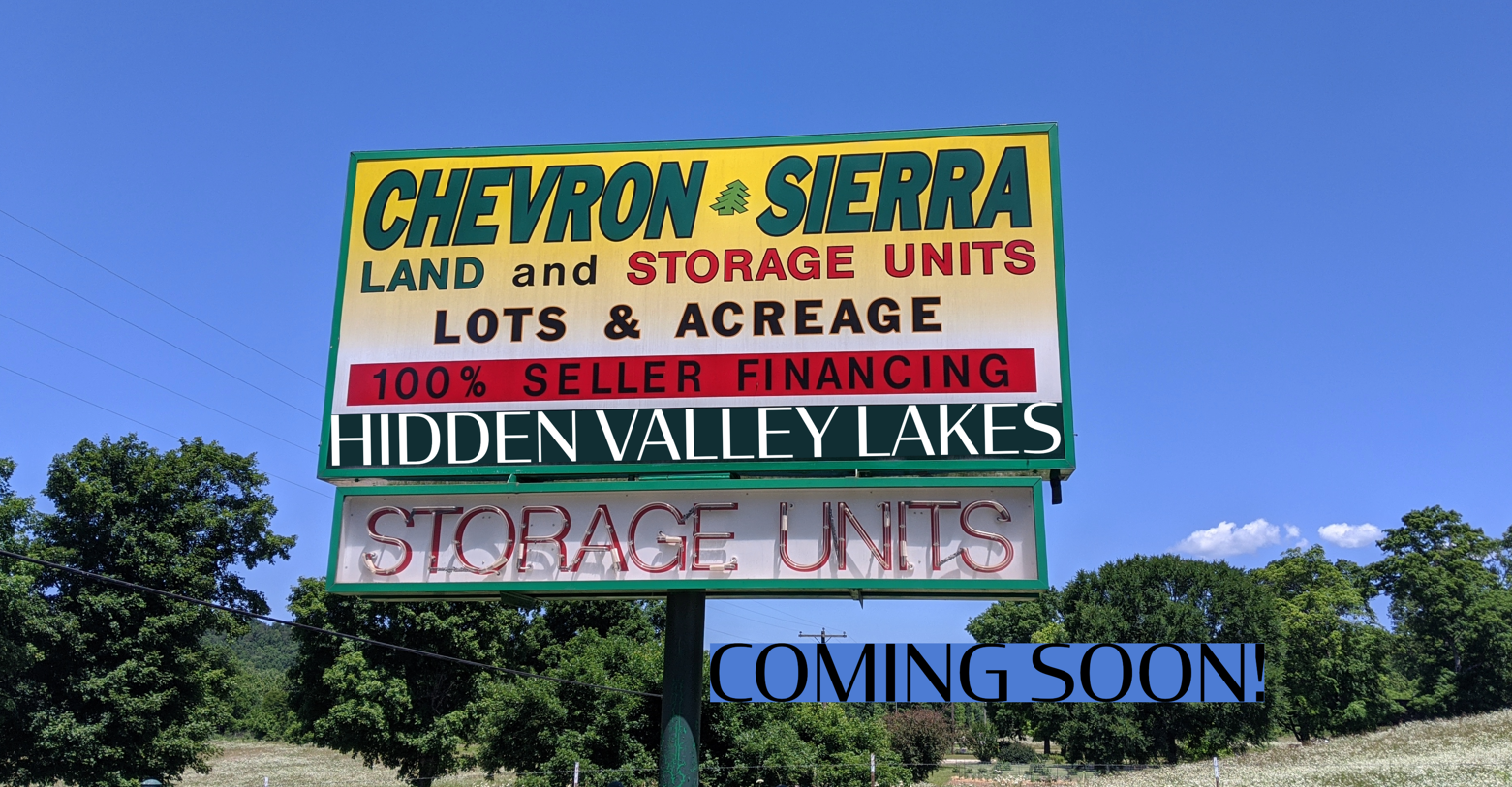 Entrance Billboard Hidden Valley Lakes Missouri